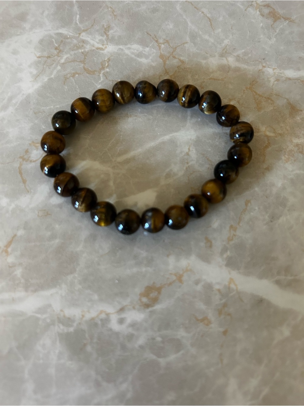Tiger Eye Bead Stretch Bracelet - Brown